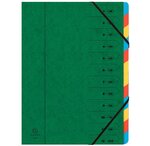 Trieur, A4, carton, 12 compartiments, vert EXACOMPTA