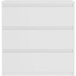 Commode CHELSEA 3 Tiroirs - Couleur blanc mat - 77 2 x 42 x 79 9 cm