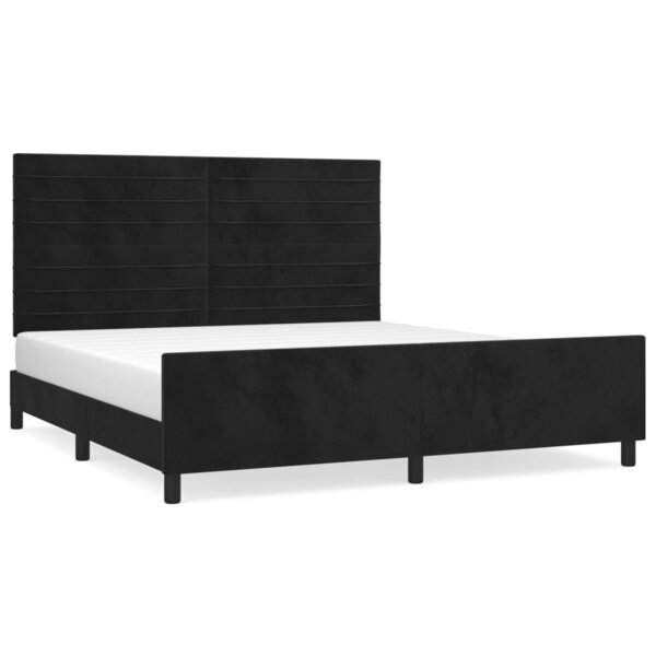 vidaXL Cadre de lit avec tête de lit Noir 160x200 cm Velours
