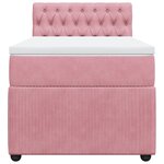 vidaXL Sommier à lattes de lit avec matelas Rose 100x200 cm Velours