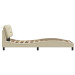 vidaXL Cadre de lit avec tête de lit Crème 90x200 cm Tissu