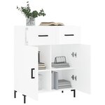 vidaXL Buffet Blanc brillant 69 5x34x90 cm Bois d'ingénierie