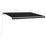 vidaXL Auvent automatique capteur de vent et LED 4x3 5 m Anthracite