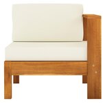 vidaXL Salon de jardin 6 Pièces avec coussins blanc crème Bois d'acacia