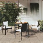 vidaXL Ensemble à manger de jardin coussins 5Pièces Noir Résine tressée