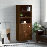 vidaXL Buffet haut Chêne marron 69 5x34x180 cm Bois d'ingénierie