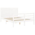 vidaXL Cadre de lit avec tête de lit blanc 140x200 cm bois massif