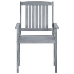 vidaXL Chaises de jardin et coussins lot de 8 Bois acacia solide Gris