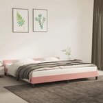 vidaXL Cadre de lit avec tête de lit Rose 200x200 cm Velours