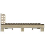 vidaXL Cadre de lit chêne sonoma 120x190 cm bois d'ingénierie et métal