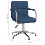 vidaXL Chaise pivotante de salle à manger Bleu Tissu