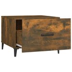 vidaXL Tables basses avec pieds en métal 2 Pièces Chêne fumé 50x50x40 cm