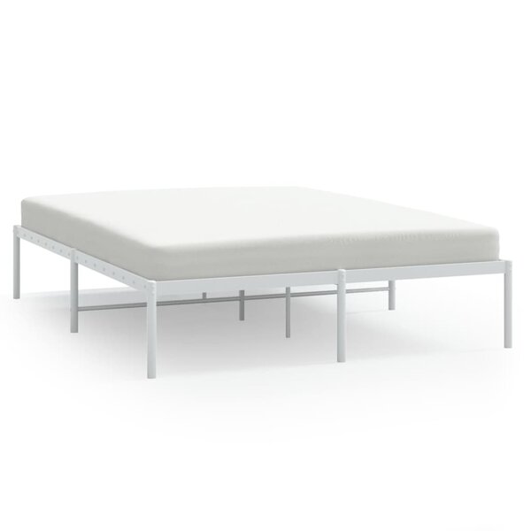 vidaXL Cadre de lit métal blanc 140x190 cm