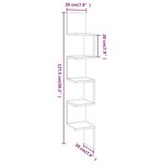 vidaXL Étagère angle murale Sonoma gris 20x20x127 5 cm Bois ingénierie