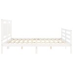 vidaXL Cadre de lit avec tête de lit blanc 200x200 cm bois massif