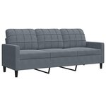 vidaXL Ensemble de canapés 3 Pièces avec coussins Gris foncé Velours