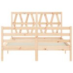 vidaXL Cadre de lit avec tête de lit 120x200 cm bois massif