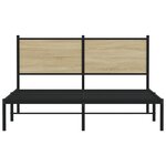 vidaXL Cadre de lit en métal avec tête de lit chêne sonoma 137x190 cm