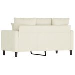 vidaXL Canapé à 2 places Crème 120 cm Velours