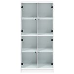 vidaXL Buffet haut avec portes blanc 68x37x142 cm bois d'ingénierie