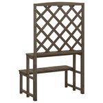 vidaXL Support de plantes et treillis Gris 70x42x115 cm Bois de sapin