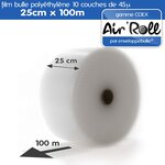 Lot de 6 rouleaux de film bulle d'air largeur 25cm x longueur 100m - gamme air'roll coex