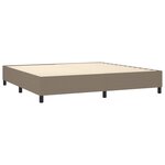 vidaXL Sommier à lattes de lit et matelas et LED Taupe 200x200cm Tissu