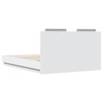 vidaXL Cadre de lit avec tête de lit et lumières LED blanc 135x190 cm