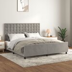 vidaXL Cadre de lit avec tête de lit Gris clair 160x200 cm Velours