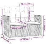 vidaXL Banc de jardin avec coussins Noir 105 cm Résine tressée