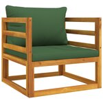 vidaXL Salon de jardin 6 Pièces avec coussins vert bois massif