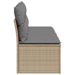 vidaXL Canapé de jardin avec coussins 4 places beige résine tressée