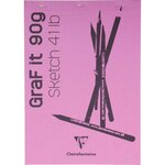 Bloc collé grafit a4 90g 80f blanc clairefontaine