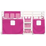 vidaXL Lit superposé avec rideaux rose 75x190 cm bois pin massif