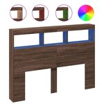 vidaXL Armoire tête de lit avec LED chêne marron 140x17x102 cm