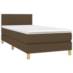 vidaXL Sommier à lattes de lit et matelas et LED Marron foncé 90x190cm