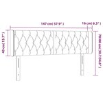 vidaXL Tête de lit à LED Noir 147x16x78/88 cm Tissu