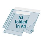Sachet 10 Pochettes Perforées Polypropylène Lisse A3 Pliées - Incolore - X 5 - Exacompta