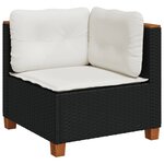 vidaXL Salon de jardin 11 Pièces avec coussins noir résine tressée