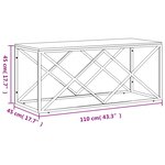 vidaXL Table basse acier inoxydable et bois massif d'acacia