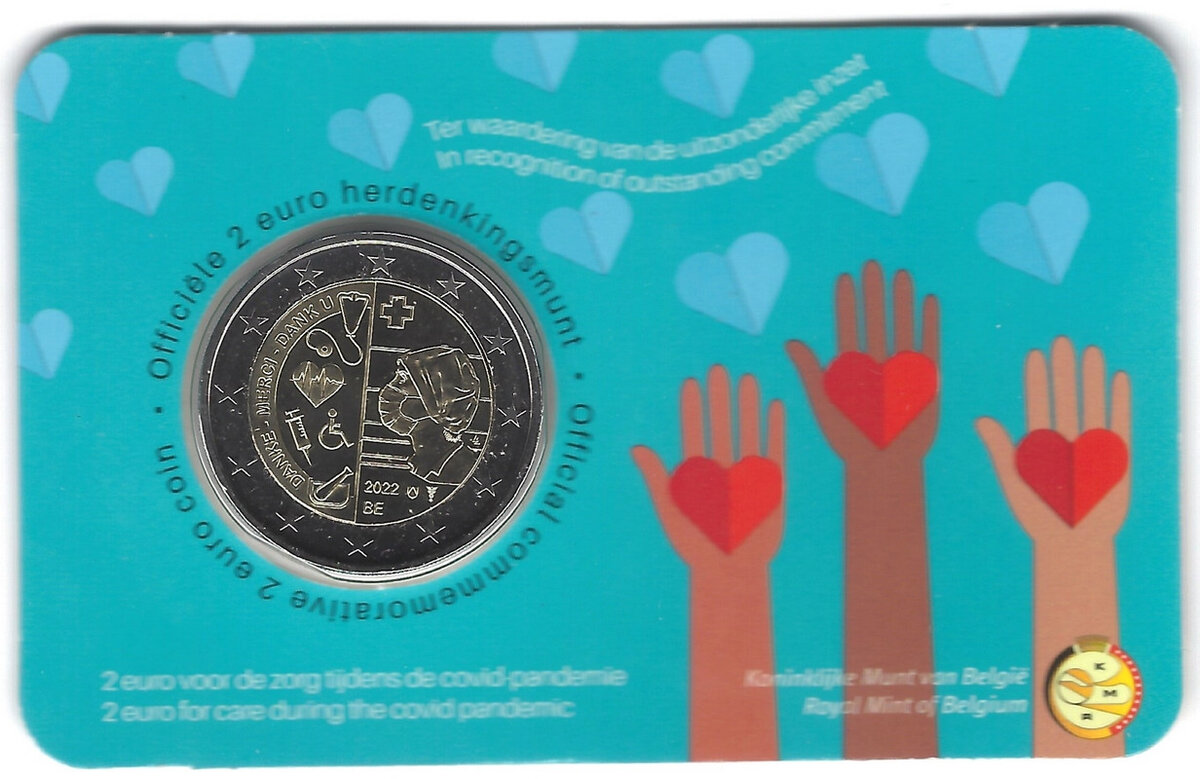 Belgique: Pièce commémorative de 2 euros 2022 travailleurs de la santé -  Numismag