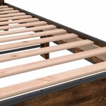 vidaXL Cadre de lit chêne fumé 200x200 cm bois d'ingénierie et métal