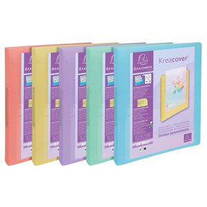 Classeur 2 Anneaux 30mm Polypropylène Kreacover Pastel - A4 - Couleurs Assorties - X 15 - Exacompta