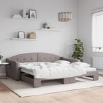 vidaXL Lit de jour avec lit gigogne taupe 100x200 cm tissu