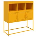 vidaXL Buffet jaune moutarde 100 5x39x107 cm acier laminé à froid
