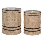 Vinh Planter - 2 pots de fleurs  en herbe marine  ronds  naturels