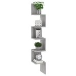 vidaXL Étagère angle murale Sonoma gris 20x20x127 5 cm Bois ingénierie