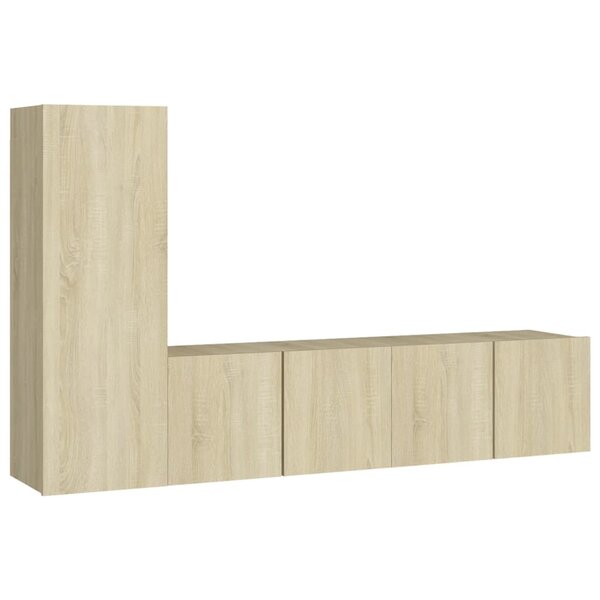 vidaXL Ensemble de meubles TV 3 Pièces Chêne sonoma Bois d'ingénierie