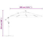 vidaXL Parasol avec éclairage LED 300 cm Poteau en métal Vert