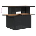 Ensemble complet de 9 pièces avec coussins rattan poly noir